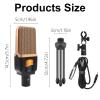 High Sensitivity 3.5mm Record Microphone Condenser Mic Stable Desk Mount Compatible for Computers and Devices view 3