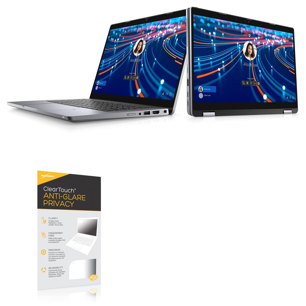 BoxWave Screen Protector Compatible with Dell Latitude 5320 2-in-1 - ClearTouch Anti-Glare Privacy (2-Pack), Privacy Screen Protector Flexible Film Anti-Glare