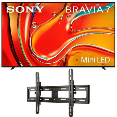 Sony K65XR70 65 Inch 4K Bravia LCD Mini LED Full Array HDR Google TV with a Sanus VMPL50A-B1 Tilting Wall Mount for 32-85 Inch Flat Screen TVs (2024)