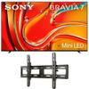 Sony K65XR70 65 Inch 4K Bravia LCD Mini LED Full Array HDR Google TV with a Sanus VMPL50A-B1 Tilting Wall Mount for 32-85 Inch Flat Screen TVs (2024) view 1