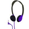 HamiltonBuhl HA2-PPL Personal On-Ear Stereo Headphones 10-Pack  Purple, Replaceable Foam Cushions, Adjustable Headband, 5 ft Chew-Resistant Dura-Cord, 3.5mm Stereo Plug view 2