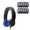 HamiltonBuhl USB-C Flex-Phones Kids Headphones 42-Pack  Black w/ Blue Cushions | EVA Foam, Safe 85 dB, Chew-Resistant Cable, Adjustable Fit, Classroom-Ready (KIDS-BBC) view 1