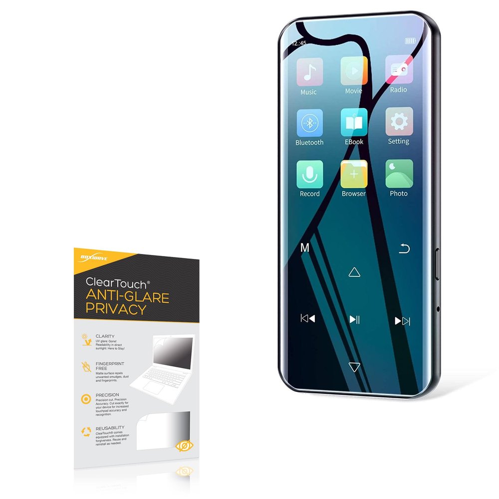 BoxWave Screen Protector Compatible with RUIZU D19 Bluetooth MP3 Player - ClearTouch Anti-Glare Privacy (2-Pack), Privacy Screen Protector Flexible Film Anti-Glare