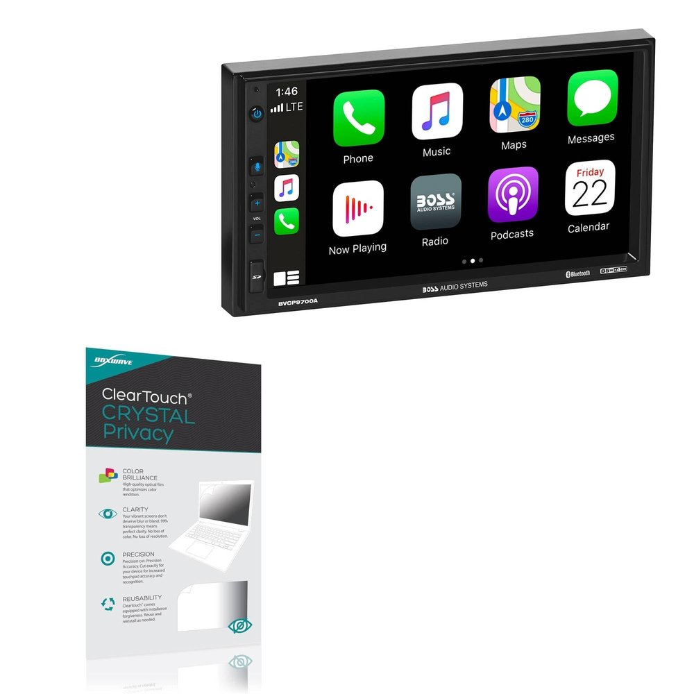 BoxWave Screen Protector Compatible with BOSS Audio BVCP9700A-C - ClearTouch Crystal Privacy (2-Pack), Privacy Screen Protector Flexible Film Clear