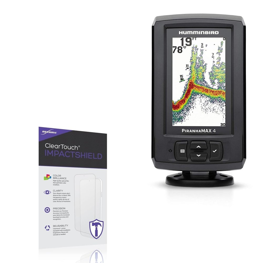 BoxWave Screen Protector Compatible with Humminbird Piranhamax 4 - ClearTouch ImpactShield (2-Pack), Impenetrable Screen Protector Flexible Film