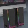 NSUQOA JSEIAJB 3.5mm 3D Stereo Surround Music RGB Light Gaming Wired Speakers Sound Bar for Computer Desktop PC Loudspeakers view 2