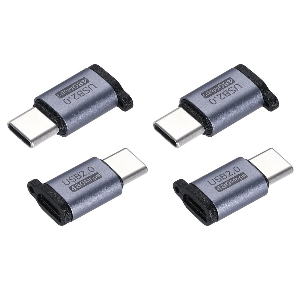 MECCANIXITY 2Pcs Micro USB to Type C Adapter, Micro USB Male to Type C Female Converter Connector for Laptop PC Phone Car