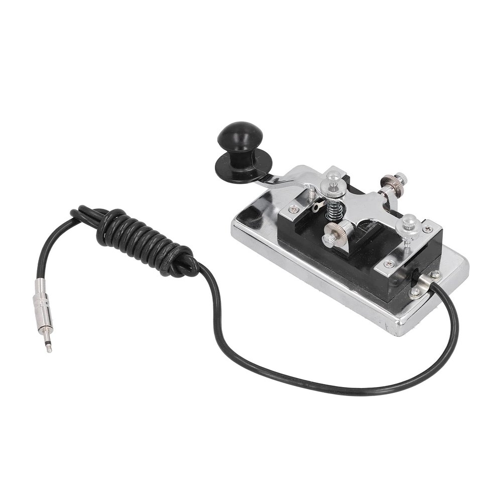 Morse Code Trainer, Professional Radio Communication Teaching Tool, Morse Code Key, Heavy Duty Short Key Telegraph Practice, for Ham Radio Enthusiasts, Students, and Military Training