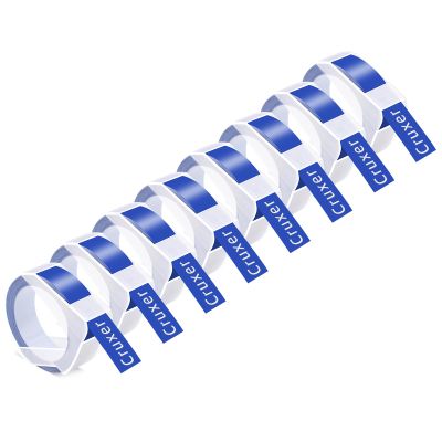8 Pack Cruxer Replacement for A521206 3D Embossing Tape 12mm x 3m White on Blue Self-Adhesive Embossed Label Replacement for Office Mate II 1540 154000 Organizer Xpress Pro 1575 Label Maker