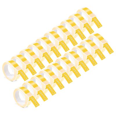 20 Pack Cruxer Replacement for Dymo A521208 3D Embossing Tape 12mm x 3m White on Yellow Self-Adhesive Embossed Label Replacement for Office Mate II 1540 154000 Organizer Xpress Pro 1575 Label Maker