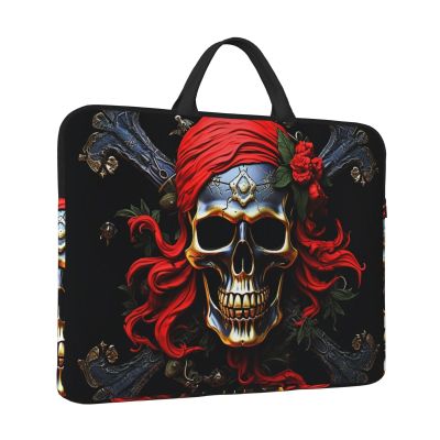 Laptop Case Sleeve 14 inch Laptop Bag Tote Shockproof Computer Carrying Bag Pirate Skull Notebook Case Cover
