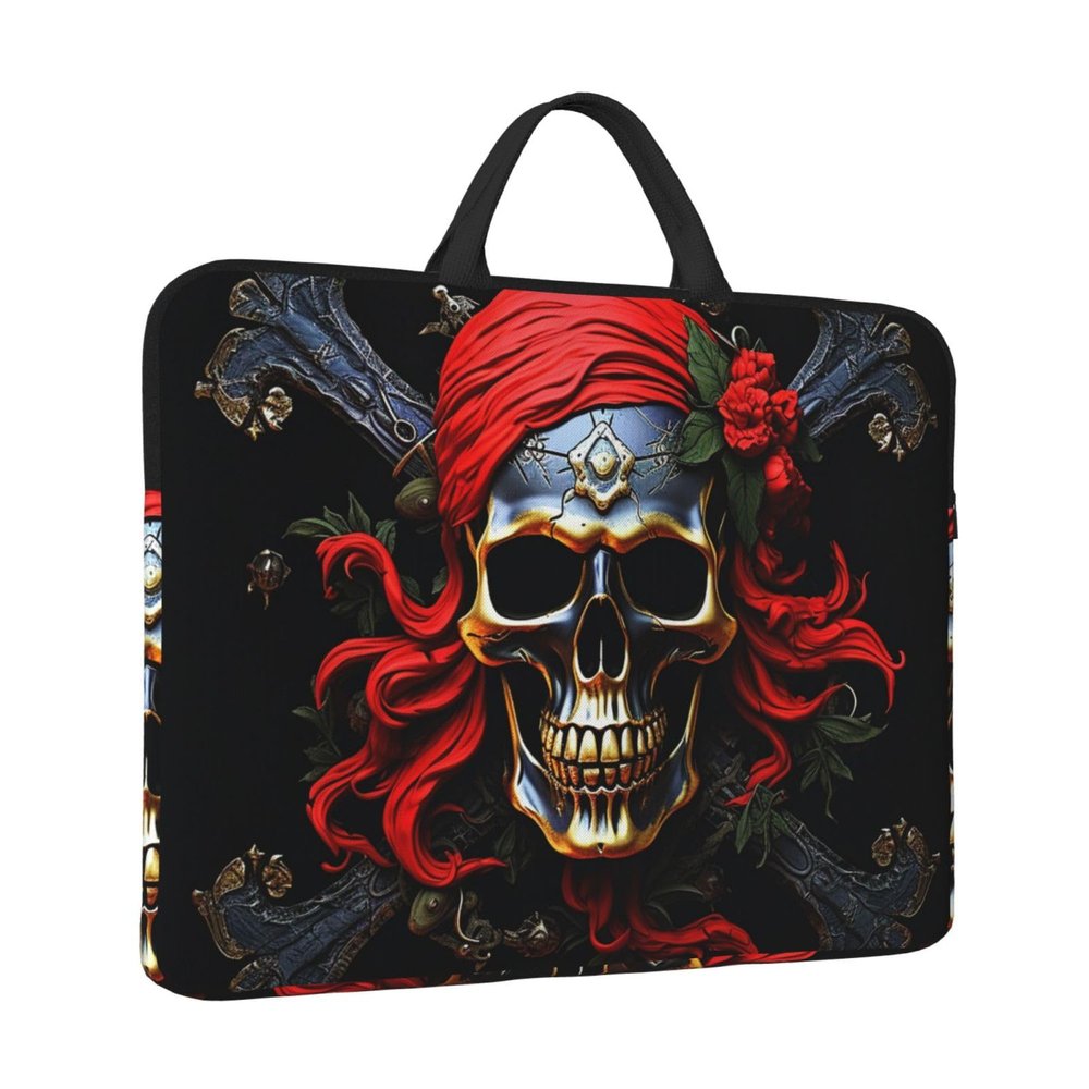 Laptop Case Sleeve 14 inch Laptop Bag Tote Shockproof Computer Carrying Bag Pirate Skull Notebook Case Cover