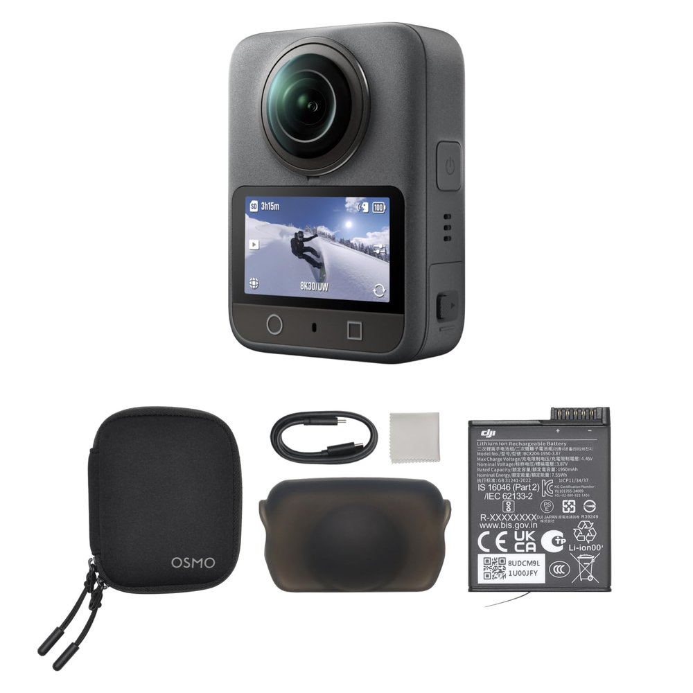 DJI Osmo 360 Camera Standard Combo, Waterproof 360 Action Camera with 1-Inch 360 Imaging, Native 8K 360 Video, 105GB Built-in Storage, 120MP 360 Photo, 100-Min 8K Recording, 360 Action Camera