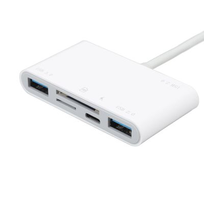 6 in 1 Memory Card Reader, USB C Multiport Adapter for SD TF Card, Type C to USB3.0 USB2.0 Adapter, Plug and Play for Mobile Phones, Laptop, Computers