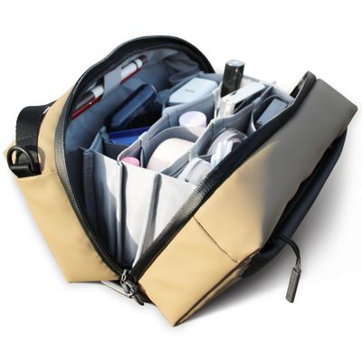 Alex T1 Large Storage Electronics Organizer - YKK Water Resistant, Travel Accessories Sling Bag EDC Makeup Bag, Organizer for Cable Cord Charger ipad - (Khaki)