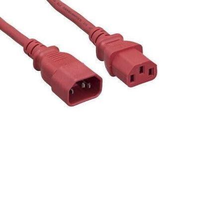 Replacement for fits Kentek Red 6 ft 18 AWG Color Power Cord IEC60320 C13 to IEC60320 C14 10A/250V