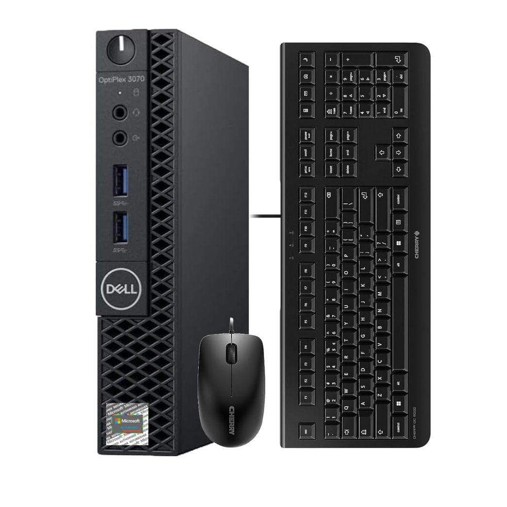 Dell OptiPlex 3070 Mini Desktop Intel 9th Gen i5-9500T 6-Core, Performance Crucial 32GB DDR4 RAM, 2TB NVMe M.2, Windows 11 Pro, Internal WiFi 6 AX210, New Cherry Keyboard & Mouse (Renewed)