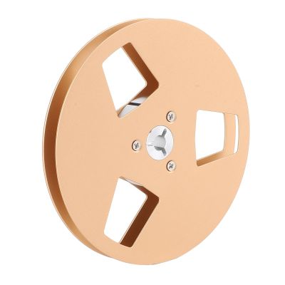 5inch 3 Holes 1/4 Opening Empty Reel, Empty Tape Reel, Aluminum Alloy Open Reel Sound Tape Empty Reel, Empty Reel for NAGRA, for Studer, Reel to Reel Recorder (Gold)