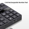 Dpofirs Bluetooths Number Pad, 35 Keys Wirelessly Numeric Keypad Rechargeable for Wins for Android, Portable Silent Financial Accounting Keypad for Home Business view 4