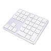 Dpofirs Number Pad, 35 Keys Bluetooths Numeric Keypad Rechargeable with Dual Mode for Wins for Android, Portable Financial Accounting Keypad for Laptop PC Tablet (Silver White) view 1
