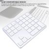 Dpofirs Number Pad, 35 Keys Bluetooths Numeric Keypad Rechargeable with Dual Mode for Wins for Android, Portable Financial Accounting Keypad for Laptop PC Tablet (Silver White) view 3