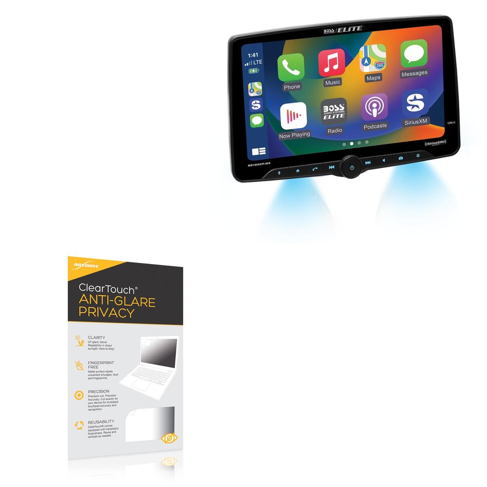 BoxWave Screen Protector Compatible with BOSS Audio Elite BE12ACP.WX - ClearTouch Anti-Glare Privacy (2-Pack), Privacy Screen Protector Flexible Film Anti-Glare