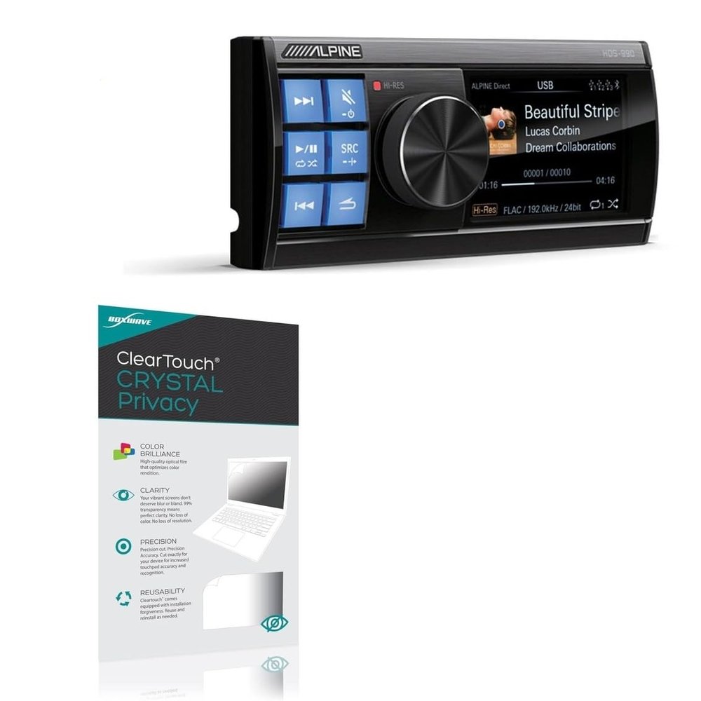 BoxWave Screen Protector Compatible with Alpine HDS-990 - ClearTouch Crystal Privacy (2-Pack), Privacy Screen Protector Flexible Film Clear