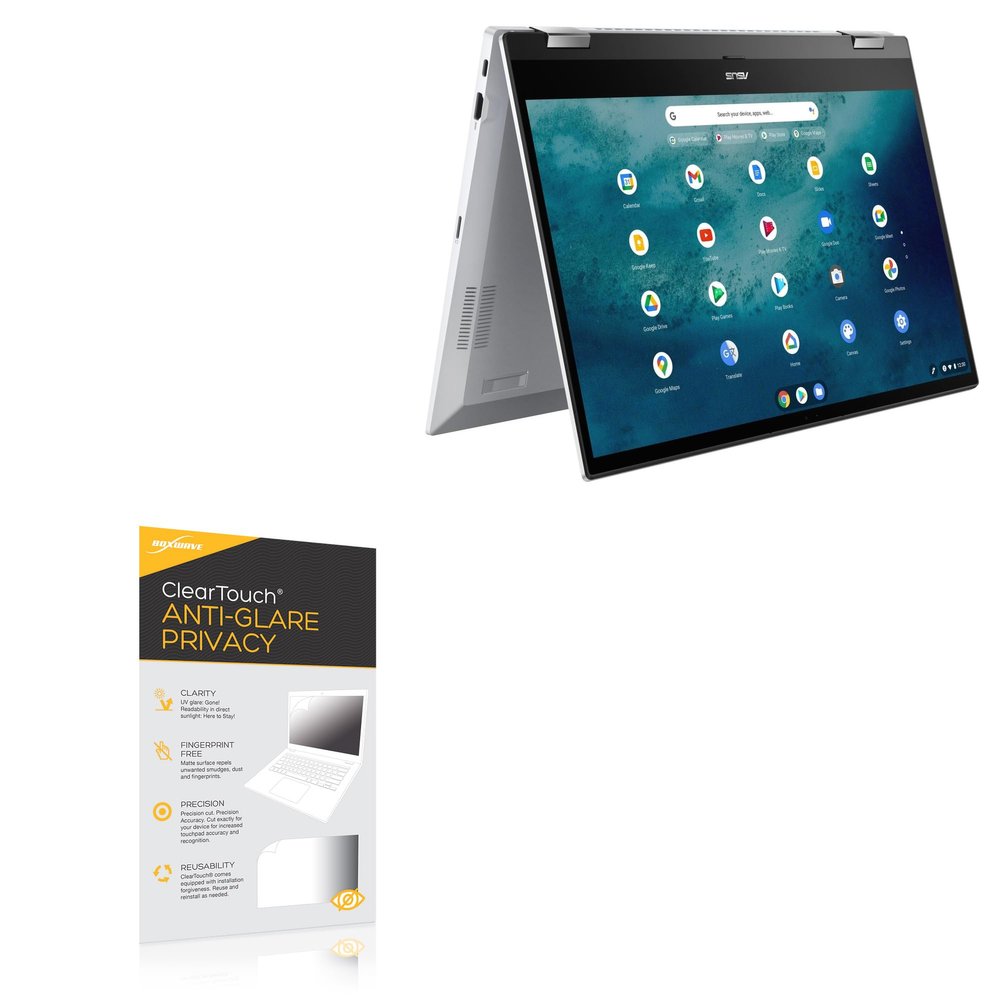 BoxWave Screen Protector Compatible with ASUS Chromebook Flip (C536) - ClearTouch Anti-Glare Privacy (2-Pack), Privacy Screen Protector Flexible Film Anti-Glare