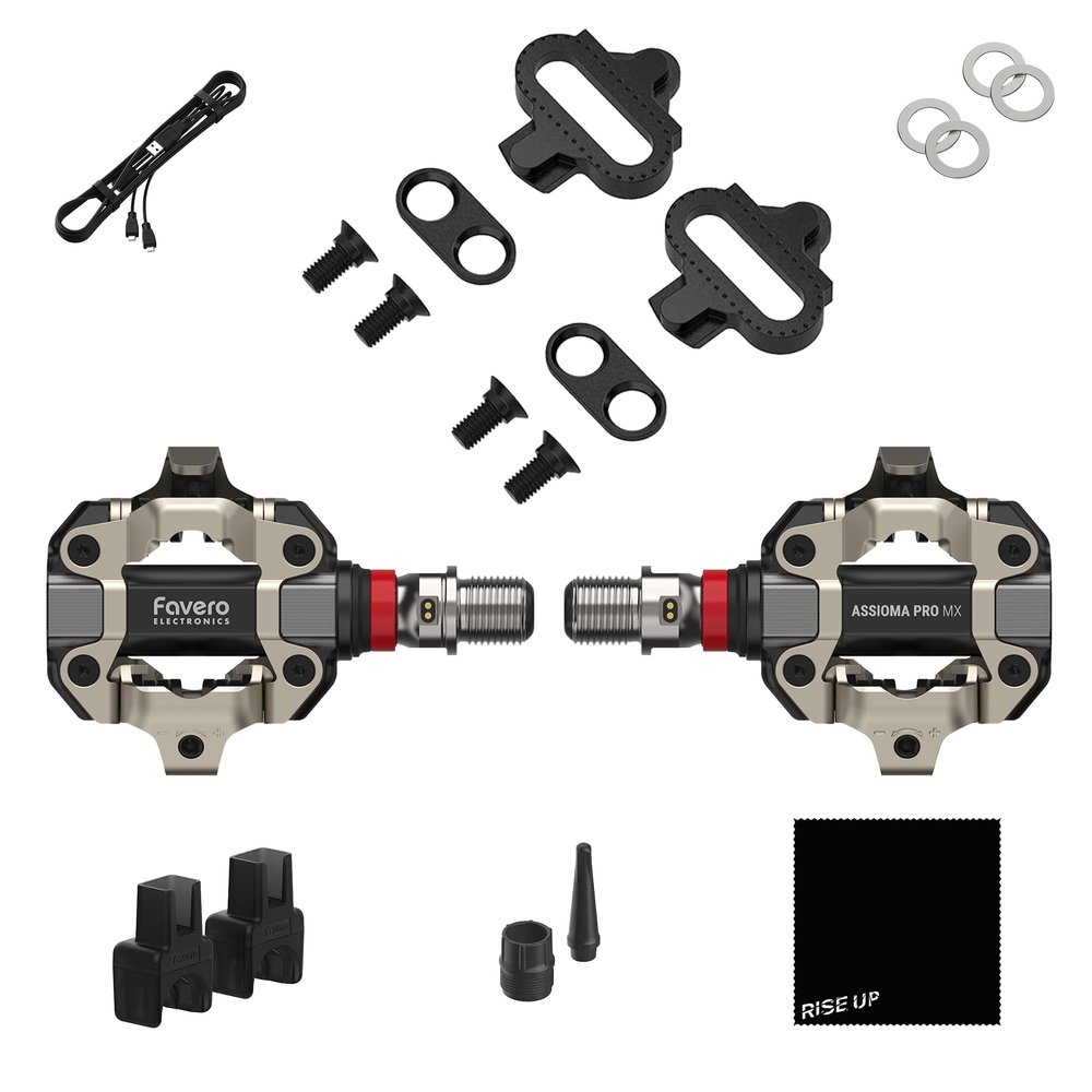 Favero Assioma PRO MX-2, Dual-Sensing Side Pedal Based Cycling MTB Power Meter, Bluetooth and ANT+ Connectivity for Bike Computers, Cycling GPS Units, & Smartphones