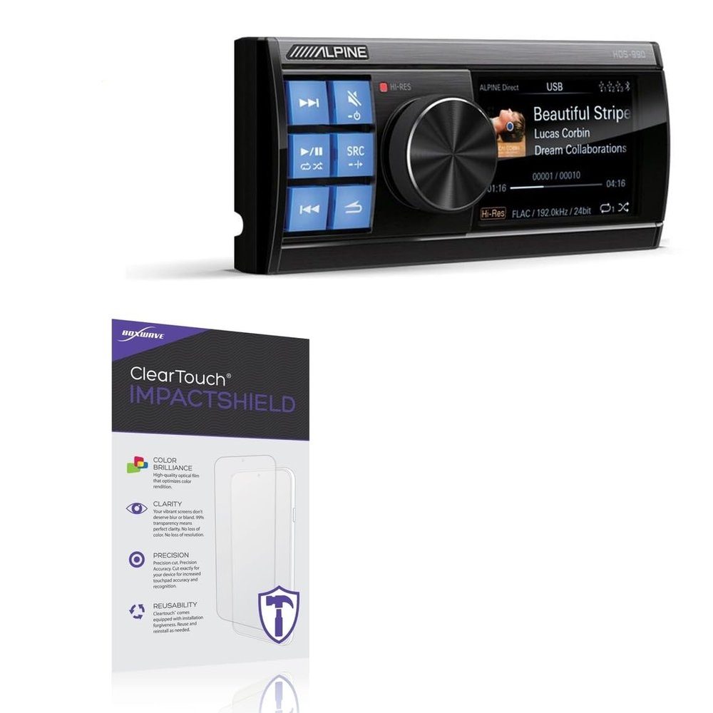 BoxWave Screen Protector Compatible with Alpine HDS-990 - ClearTouch ImpactShield (2-Pack), Impenetrable Screen Protector Flexible Film