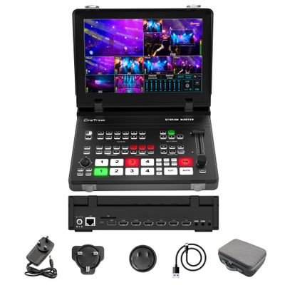 CINETREAK Stream Master 4 HDMI Video Switcher, 10'' Screen, PTZ Control, Dual RTMP Streaming, Recording & Playback Video MixerNDI updatable