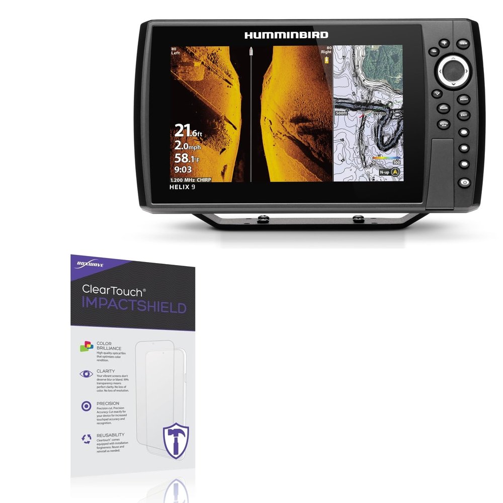 BoxWave Screen Protector Compatible with Humminbird Helix 9 G3N - ClearTouch ImpactShield (2-Pack), Impenetrable Screen Protector Flexible Film