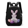 Happy Easter Bunny Rabbit Backpack Carry on Backpack Travel Laptop Backpack Casual Daypack for Weekender Business view 1