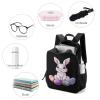 Happy Easter Bunny Rabbit Backpack Carry on Backpack Travel Laptop Backpack Casual Daypack for Weekender Business view 3