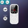 Docooler Digital Player, 1.8" IPS Screen Portable MP3/MP4 Player, BT 5.4 Video/Voice Recorder/FM Radio/E-Book, 8/16/32/64G Storage, Support 128G Expend MP3 Player for Sports, Travel - Black/White view 3