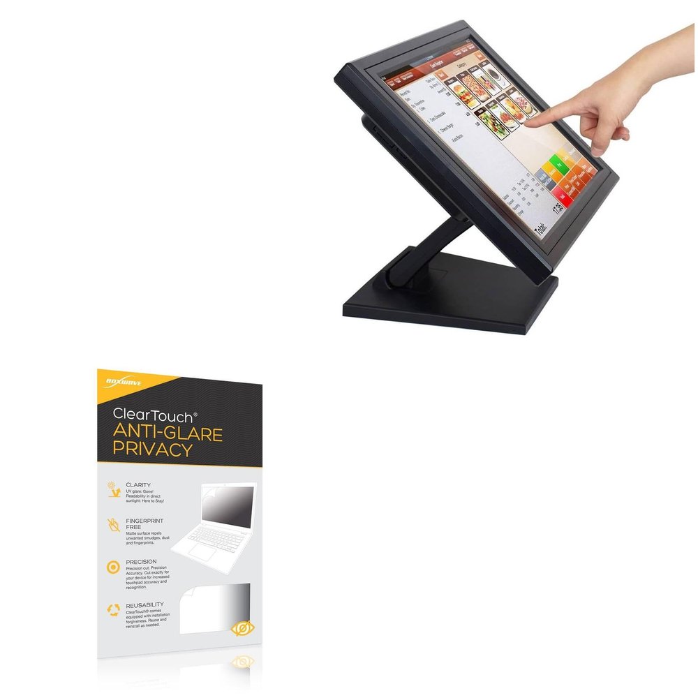 BoxWave Screen Protector Compatible With ANGEL POS TFT LCD TouchScreen Monitor (15 in) - ClearTouch Anti-Glare Privacy (2-Pack), Privacy Screen Protector Flexible Film Anti-Glare
