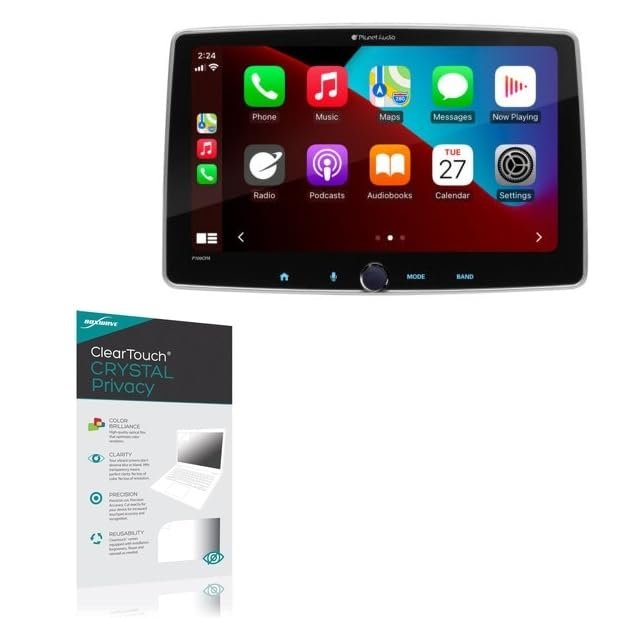 BoxWave Screen Protector Compatible with Planet Audio P100CPA - ClearTouch Crystal Privacy (2-Pack), Privacy Screen Protector Flexible Film Clear