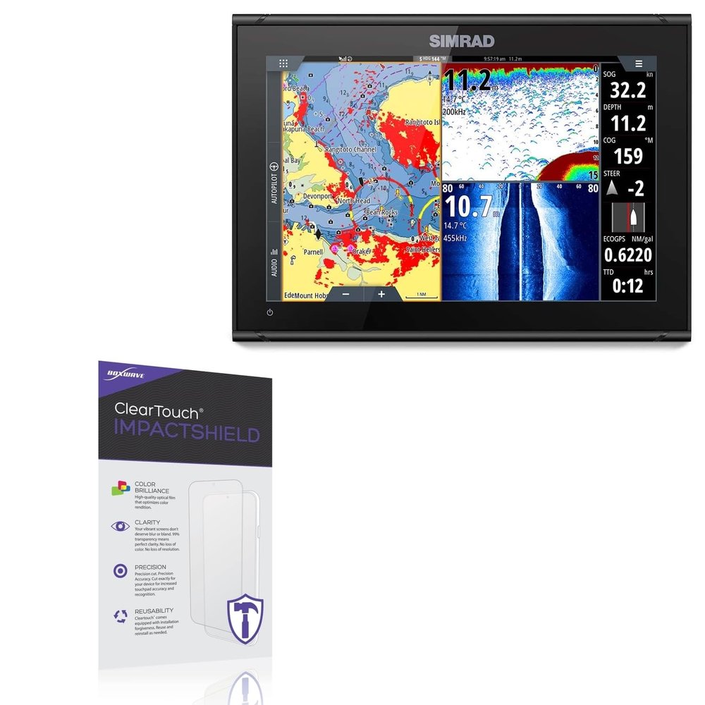 BoxWave Screen Protector Compatible with Simrad GO7 XSR - ClearTouch ImpactShield (2-Pack), Impenetrable Screen Protector Flexible Film