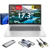 HP 17.3 inch Laptop, FHD Display, 6-Core AMD Ryzen 5 7430U, 32GB RAM, 1TB SSD + 256GB Portable SSD, WiFi6, Webcam, KeyPad, 4K HDMI Cable + 5-in-1 Hub Bundle, Windows 11 Pro view 1