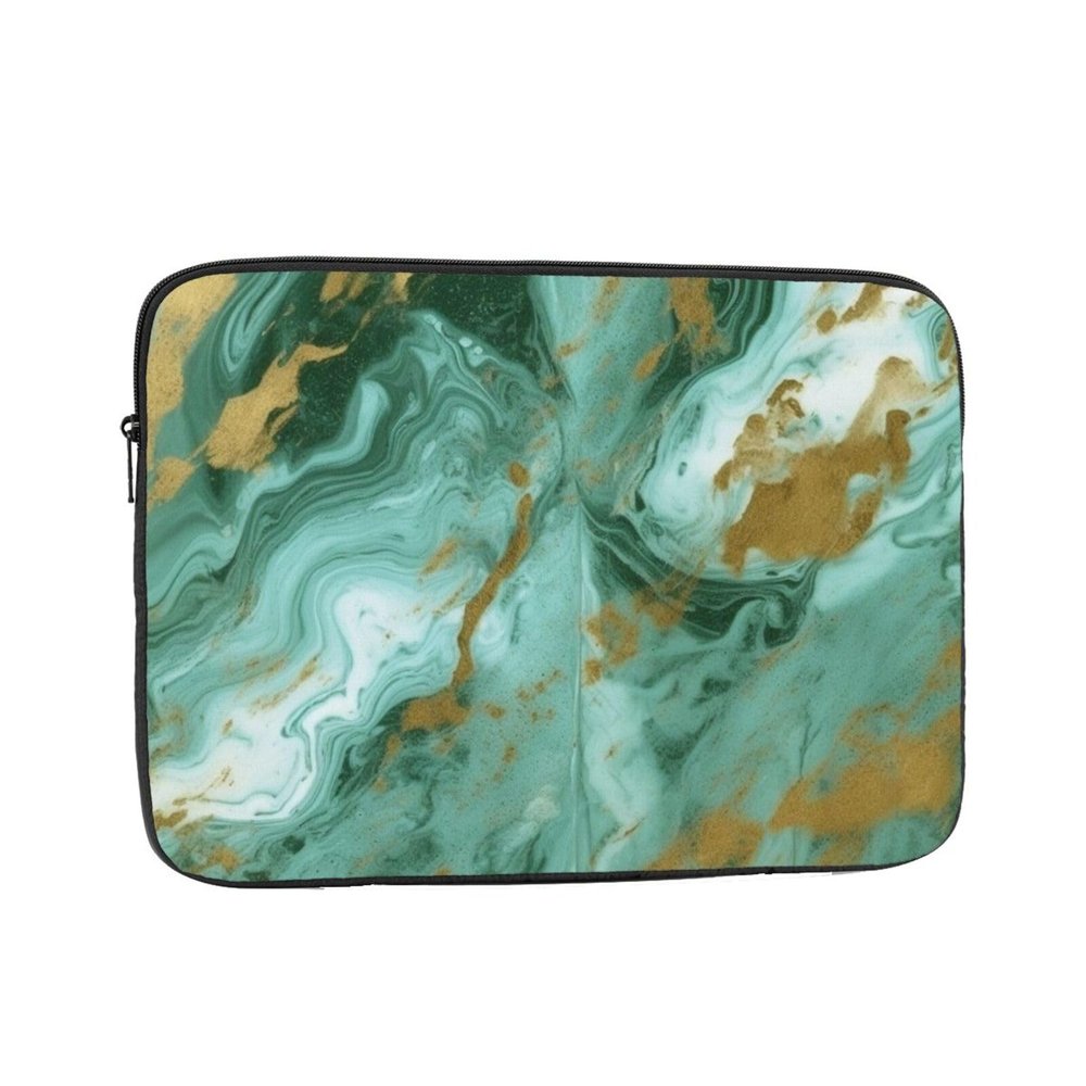 Green Gold Marble Laptop Sleeve 15 inch Shockproof Protective Computer Carrying Cover Water Resistant Computer Bag Laptop Case Briefcase Handbags Portable Laptop Bag Gifts for Men Women