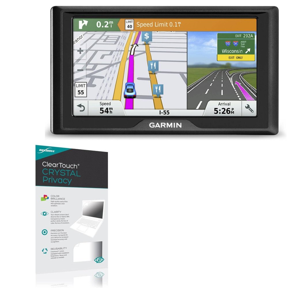BoxWave Screen Protector Compatible with Garmin Drive 60LM - ClearTouch Crystal Privacy (2-Pack), Privacy Screen Protector Flexible Film Clear