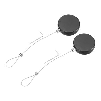 MECCANIXITY 3.3ft Retractable Cable Lock with Latch Remote Control Security Locks with Adjustable Cord Tether Anti Theft for Laptop, TV, 150 G, Black, 2 Pack