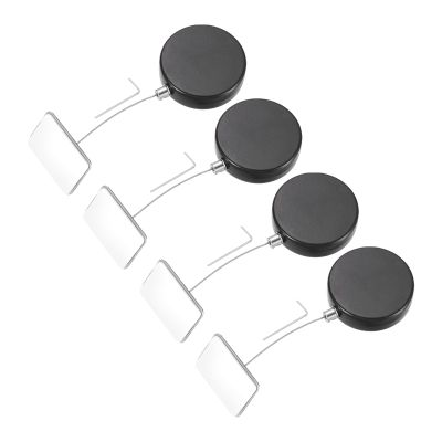 MECCANIXITY 3.3ft Retractable Cable Lock with Square Patch Remote Control Security Lock with Adjustable Cord Tether Anti Theft for Laptop, TV, 150 G, Black, 4 Pack