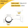 MECCANIXITY 3.3ft Retractable Cable Lock with Square Patch Remote Control Security Lock with Adjustable Cord Tether Anti Theft for Laptop, TV, 150 G, Black, 4 Pack view 2