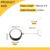 MECCANIXITY 3.3ft Retractable Cable Lock with Round Patch Remote Control Security Lock with Adjustable Cord Tether Anti Theft for Laptop, TV, 150 G, Black, 2 Pack view 2