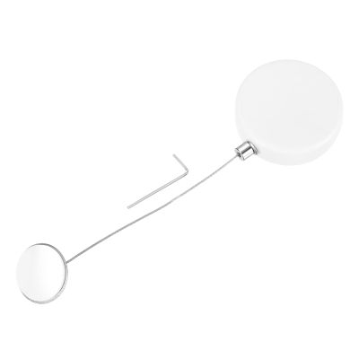 MECCANIXITY 3.3ft Retractable Cable Lock with Round Patch Remote Control Security Lock with Adjustable Cord Tether Anti Theft for Laptop, TV, 150 G, White