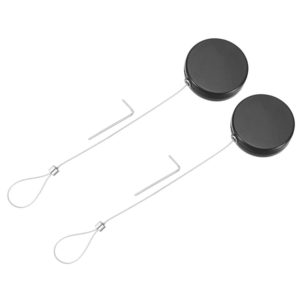 MECCANIXITY 3.3ft Retractable Cable Lock with Latch Remote Control Security Lock with Adjustable Cord Tether Anti Theft for Laptop, TV, 150 G, Black, 2 Pack