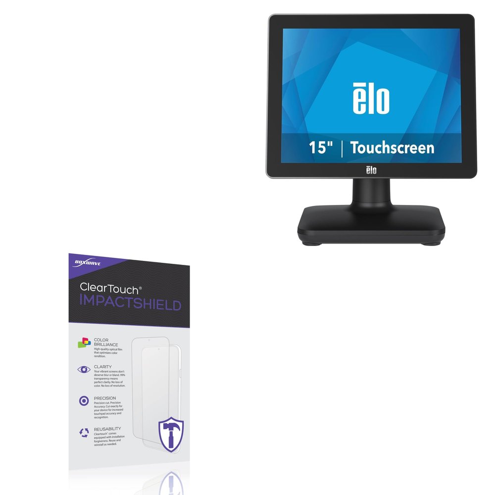 BoxWave Screen Protector Compatible with Elo 15-inch (4:3) EloPOS System - ClearTouch ImpactShield (2-Pack), Impenetrable Screen Protector Flexible Film