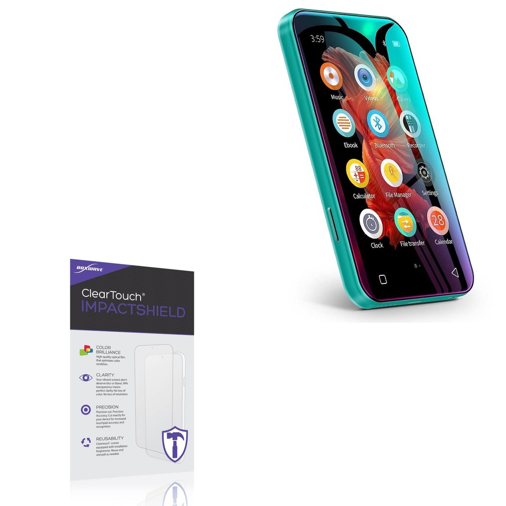 BoxWave Screen Protector Compatible with TIMMKOO Q3E MP3 Player - ClearTouch ImpactShield (2-Pack), Impenetrable Screen Protector Flexible Film