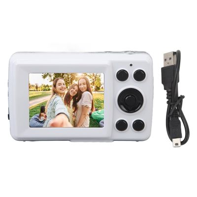 Xiuganpo 16MP Digital Camera 16x Zoom Auto Focus Portable Camera with 2.4 Inch Screen, 1080P Video Recorder, for Students, Families, Travel, Selfies, Record Vlogs, Indoor Outdoor (White)